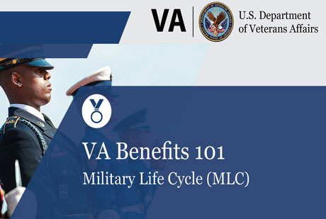 blue and white graphic with a male service member